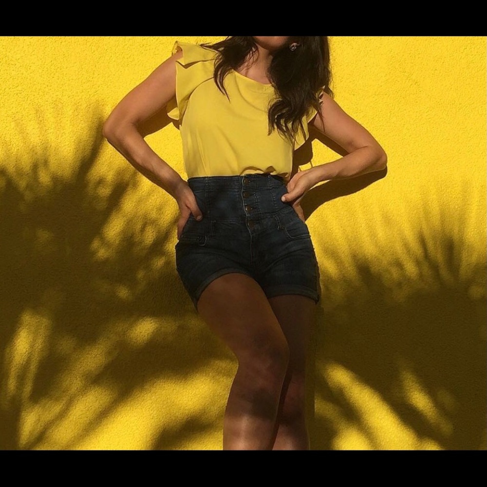 Zara Yellow Ruffle Sleeved Blouse